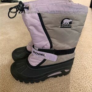 Sorel Lilac and Gray Snow Boots